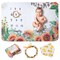 Zodaca Baby Monthly Milestone Blanket for Newborn Boy & Girl Unisex Photo Blanket with Bib & Wreath Gift, Sunflower 39"x59"